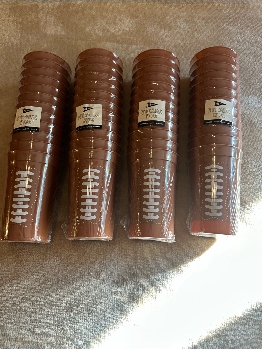Party Cups - Brown Football Design - Unbranded